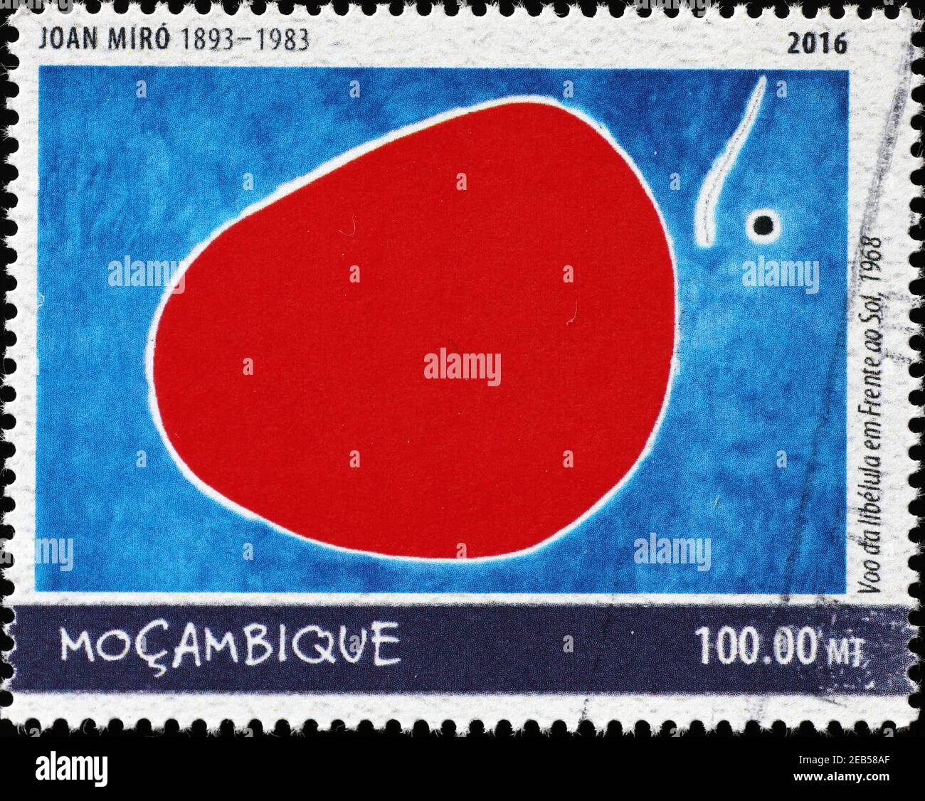 Peinture de Joan Mirò sur timbre-poste africain Banque D'Images