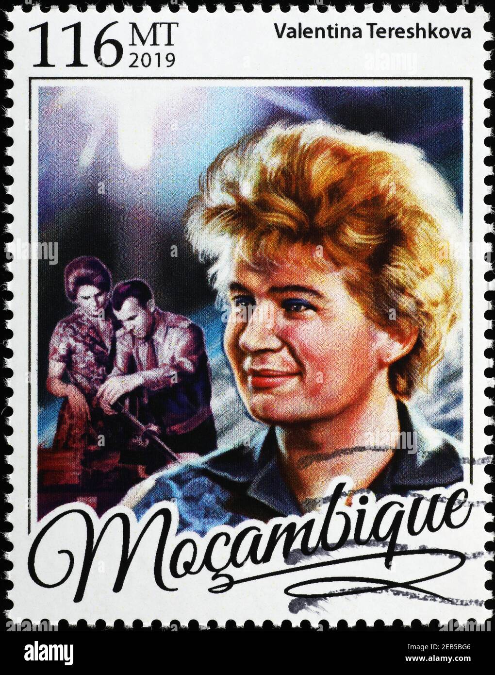 Portrait de Valentina Tereshkova sur timbre-poste Banque D'Images