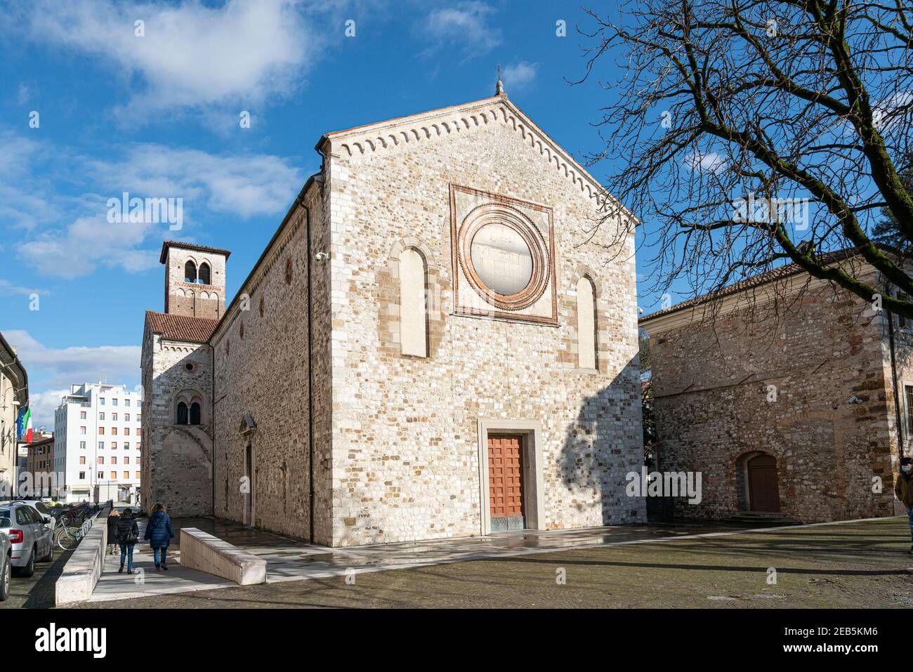 Udine, Italie. 11 février 2020. Vue extérieure de l'ancienne église de Saint François dans le centre-ville Banque D'Images