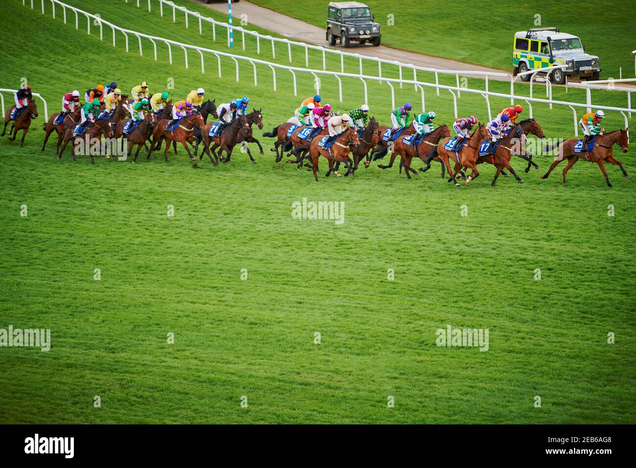 Courses hippiques à l'hippodrome de Cheltenham, en Angleterre Banque D'Images