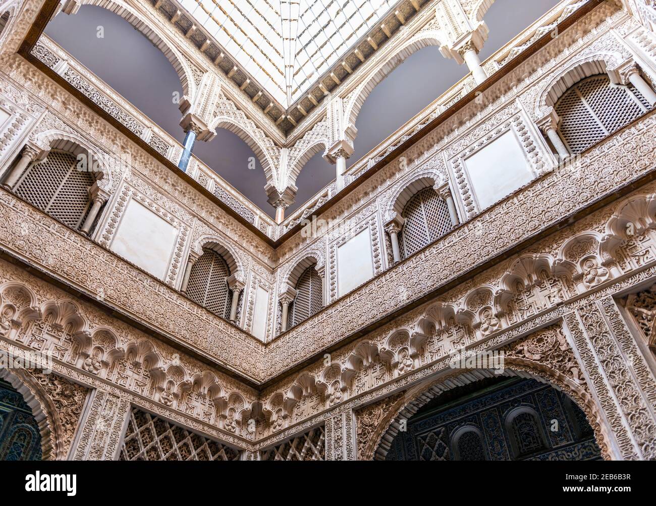 Palais de l'Alcazar de Séville en Andalousie, Espagne Banque D'Images