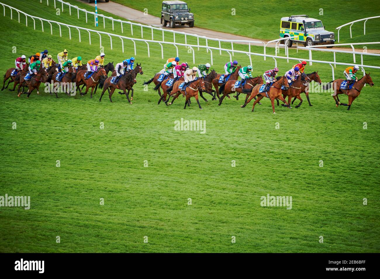 Courses hippiques à l'hippodrome de Cheltenham, en Angleterre Banque D'Images