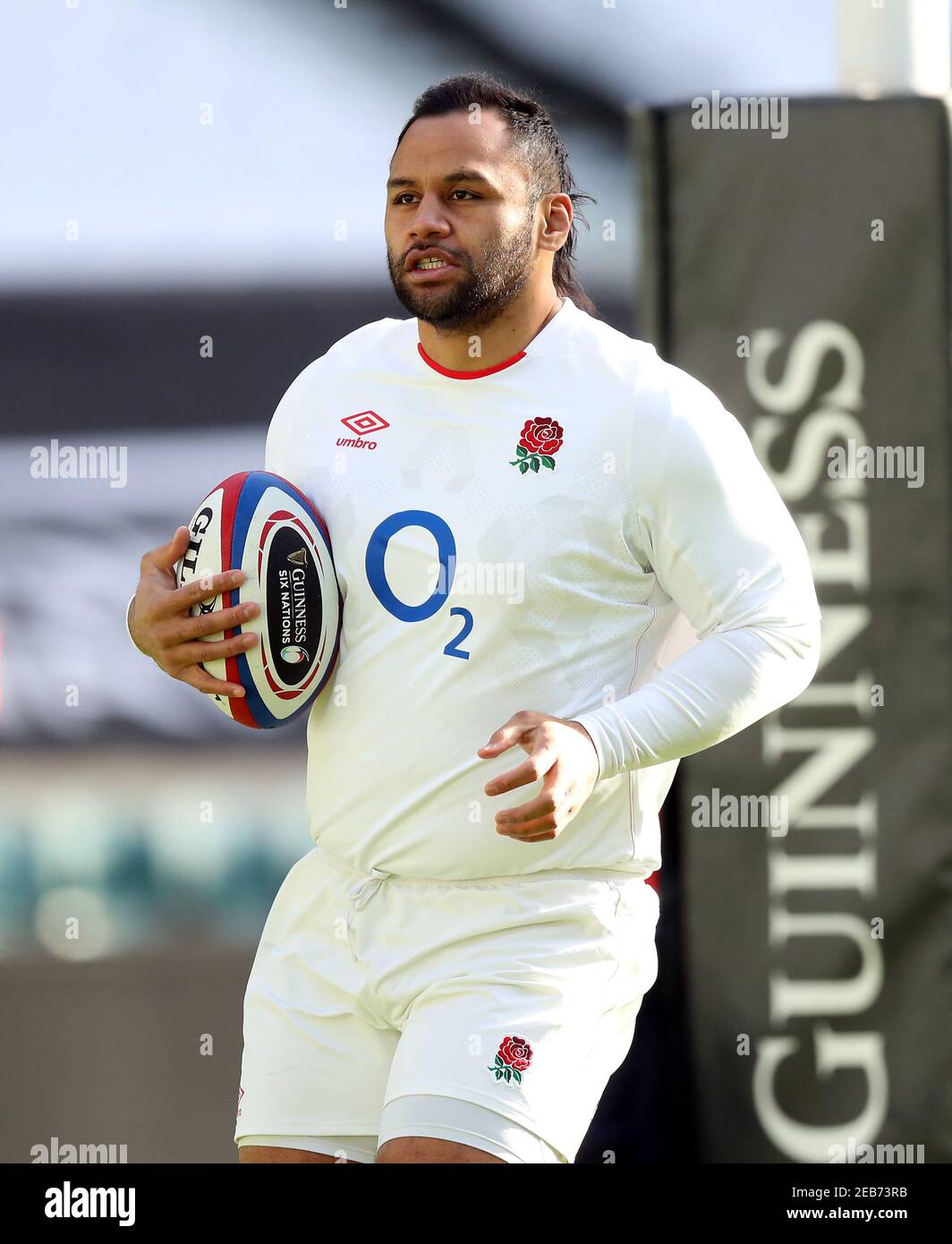 Billy Vunipola, en Angleterre, lors d’une séance d’entraînement au stade Twickenham, à Londres. Date de la photo : vendredi 12 février 2021. Banque D'Images