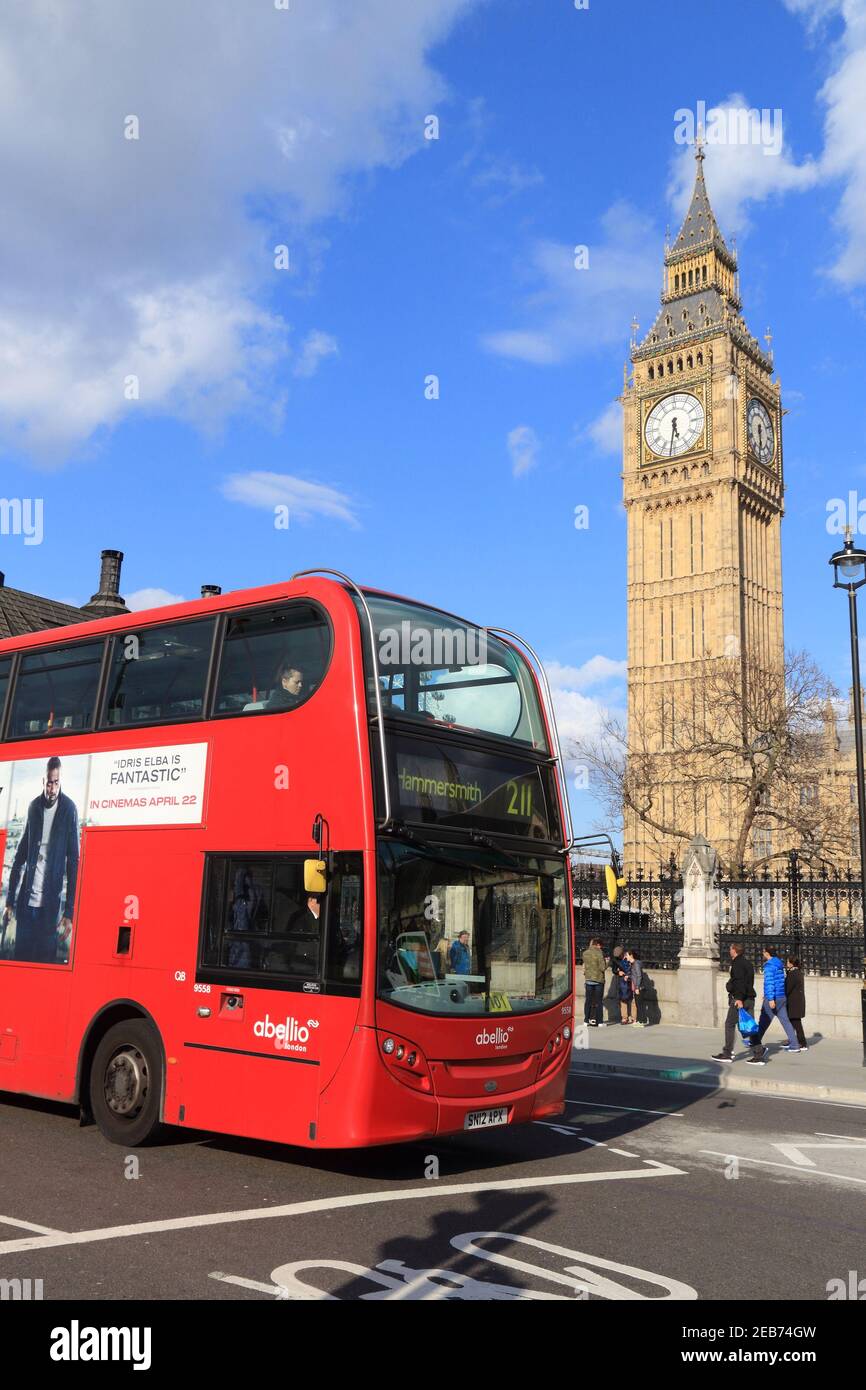 Londres, Royaume-Uni - 23 avril 2016 : visite de Big Ben à Londres, au Royaume-Uni. Londres est la ville la plus peuplée de la région métropolitaine et de l'Union Européenne avec 9,7 Banque D'Images