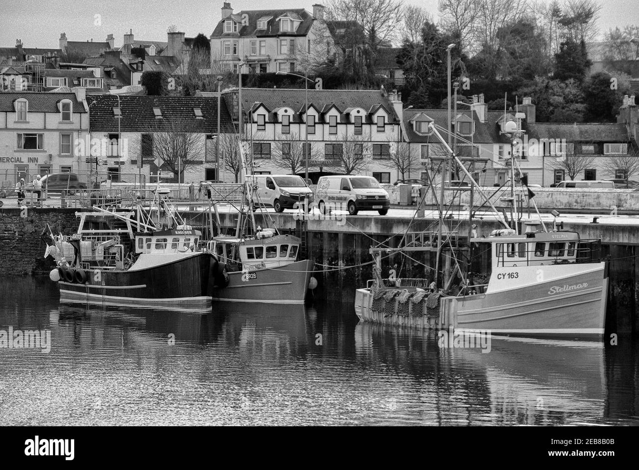Bateaux de pêche dans le port de Stranaer Dumfires et Galloway, Écosse Banque D'Images