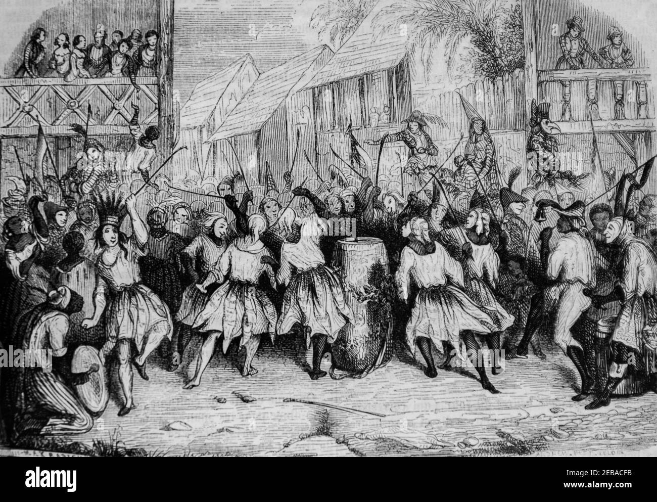 carnaval de haïti en 17838 , le magazin pittesque par edouard charton 1855 Banque D'Images