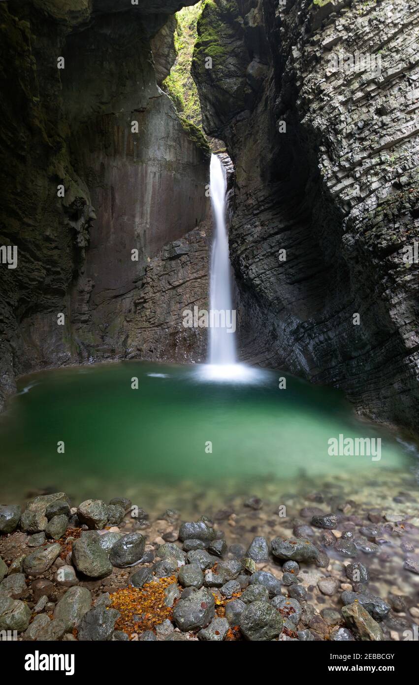 Cascade de Kozjak en Slovénie Banque D'Images