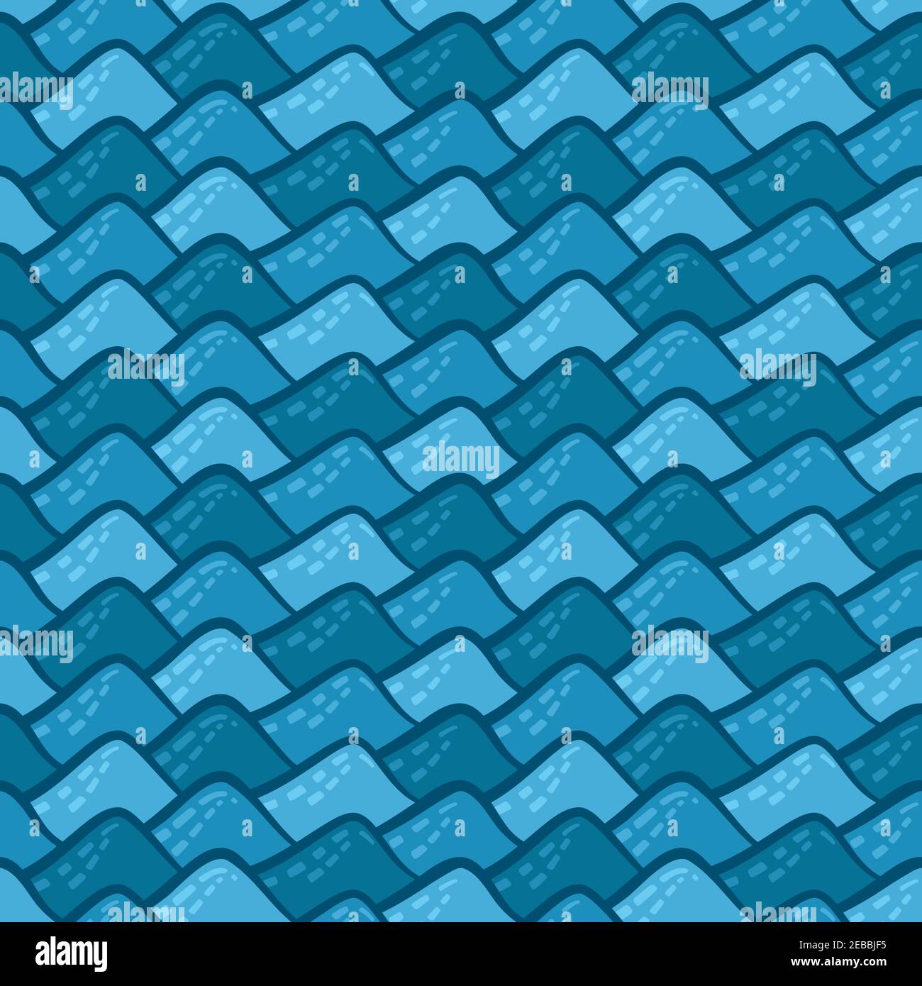 Motif vectoriel de style nautique avec vagues. Illustration de Vecteur