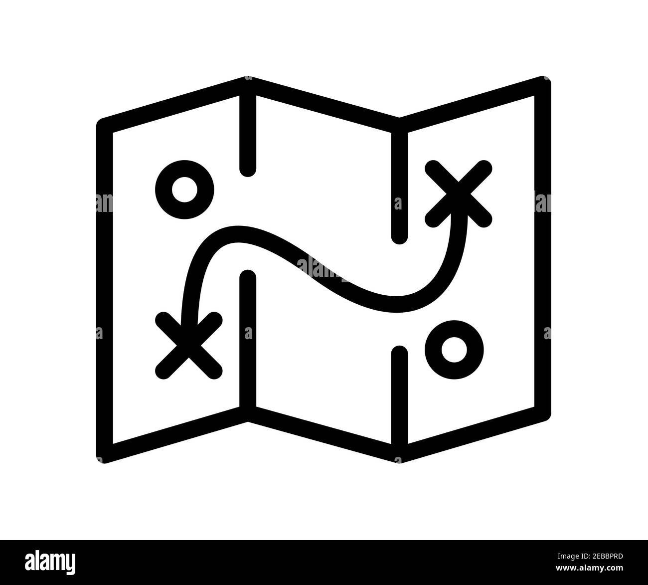 planifier la ligne de temps route unique icône isolée avec ligne de contour illustration de la conception vectorielle de style Banque D'Images