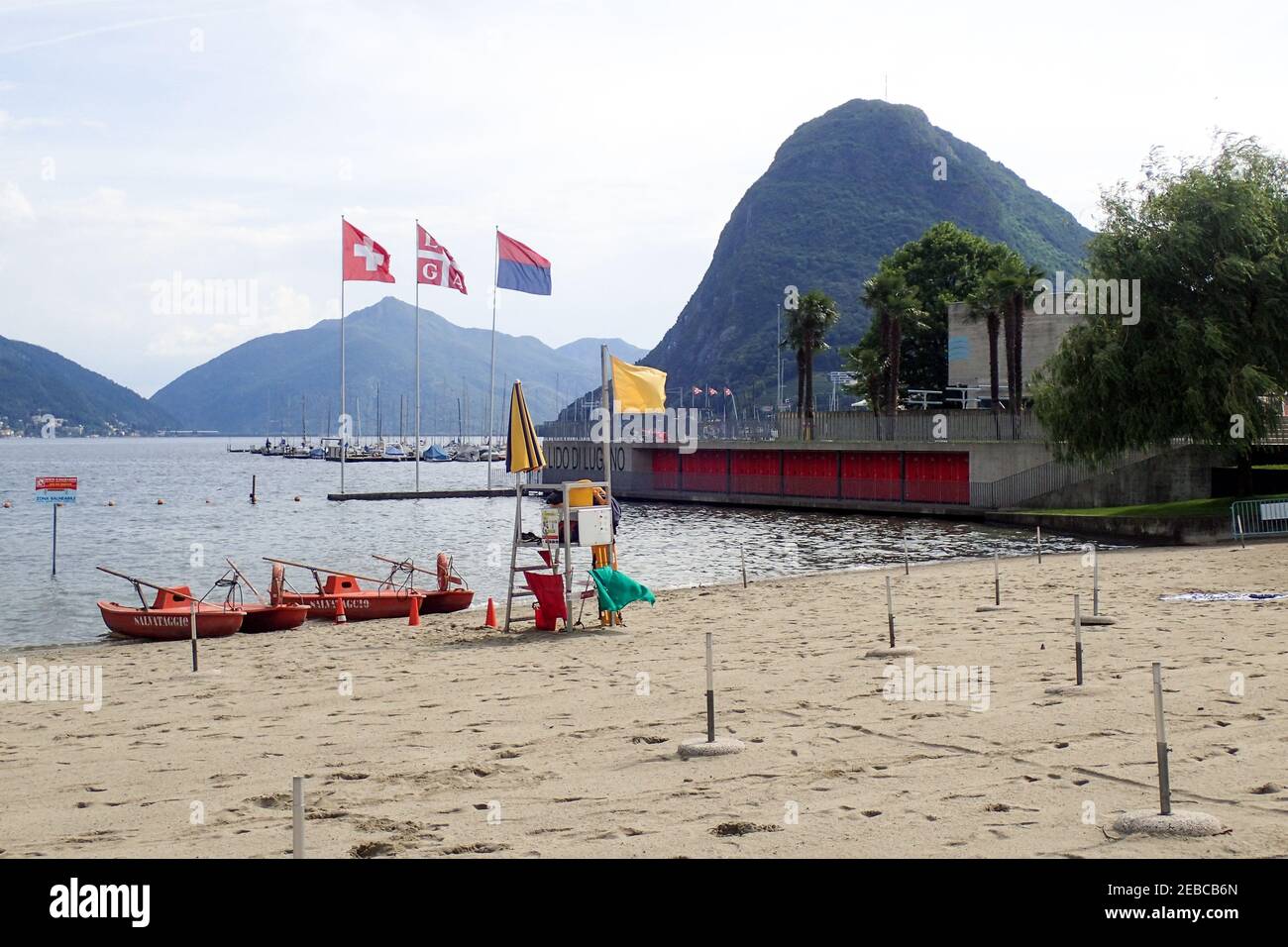 Lugano, Suisse - 21 mai 2018 : ville lido plage Banque D'Images