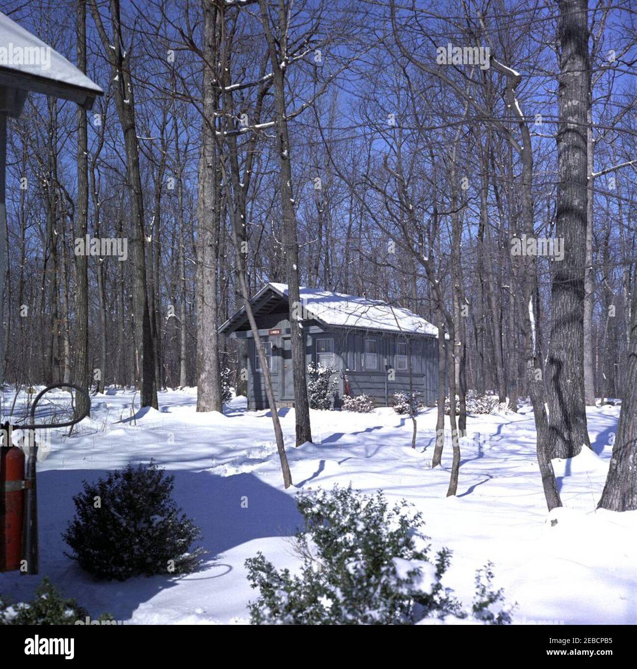 Camp David dans la neige, vues. Linden Cabin au Camp David dans le comté de  Frederick, Maryland Photo Stock - Alamy