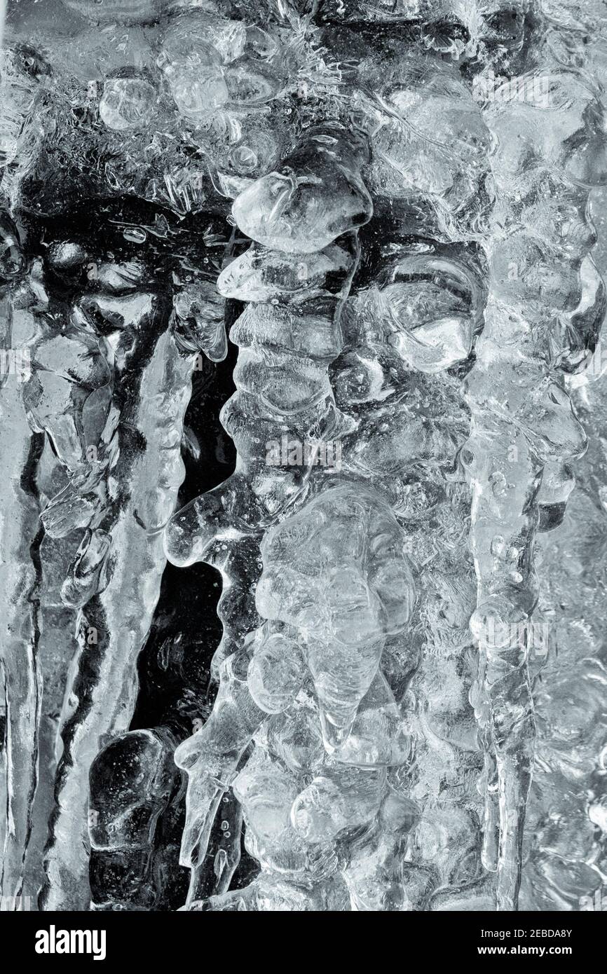 Motif naturel abstrait sur glace. Banque D'Images