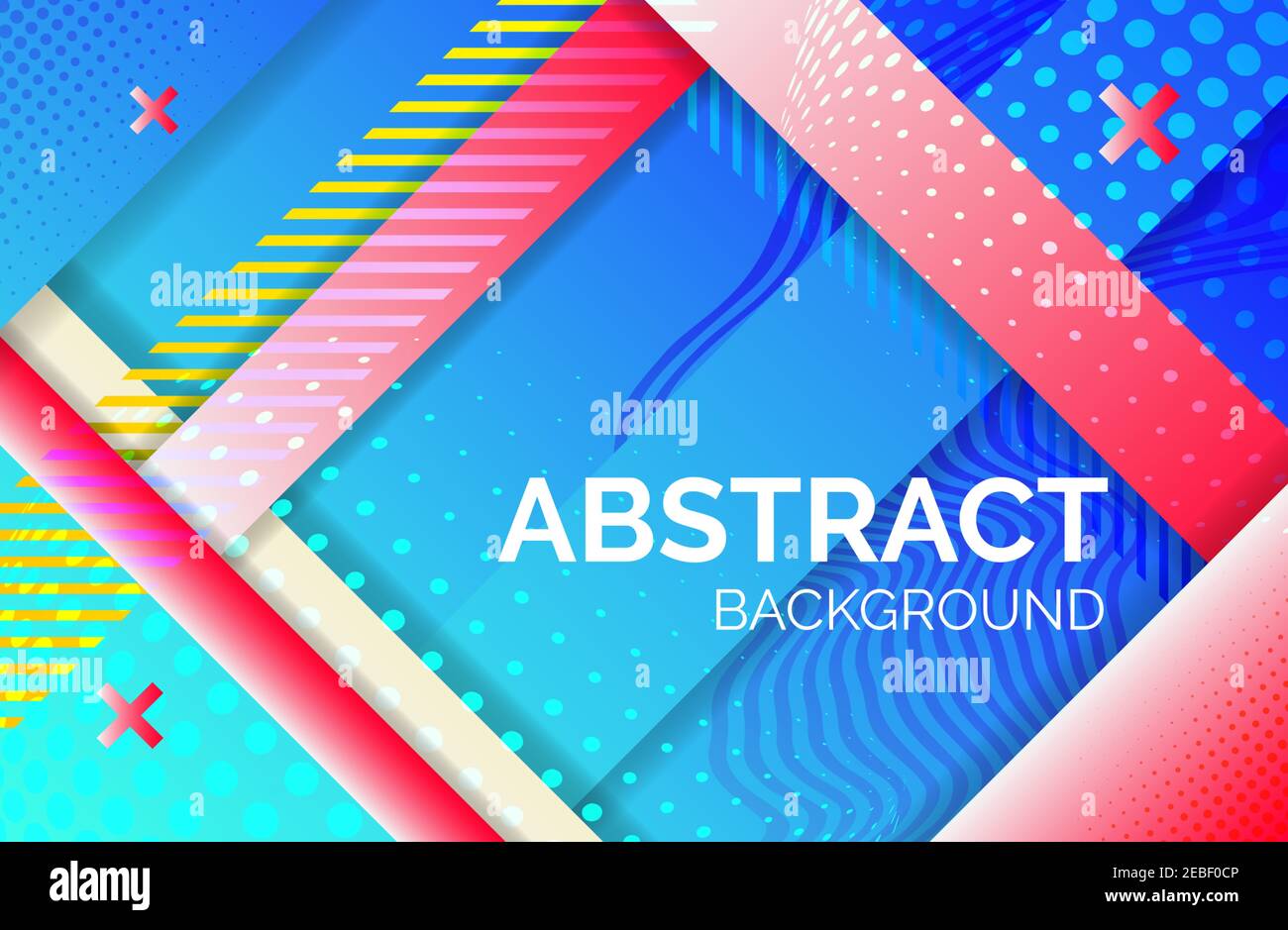 Arrière-plan abstrait géométrique de l'hippopotame. Bannière jaune bleue avec bandes dégradées, fond texturé. Modèle d'entreprise pour l'impression et le Web, vectoriel Illustration de Vecteur