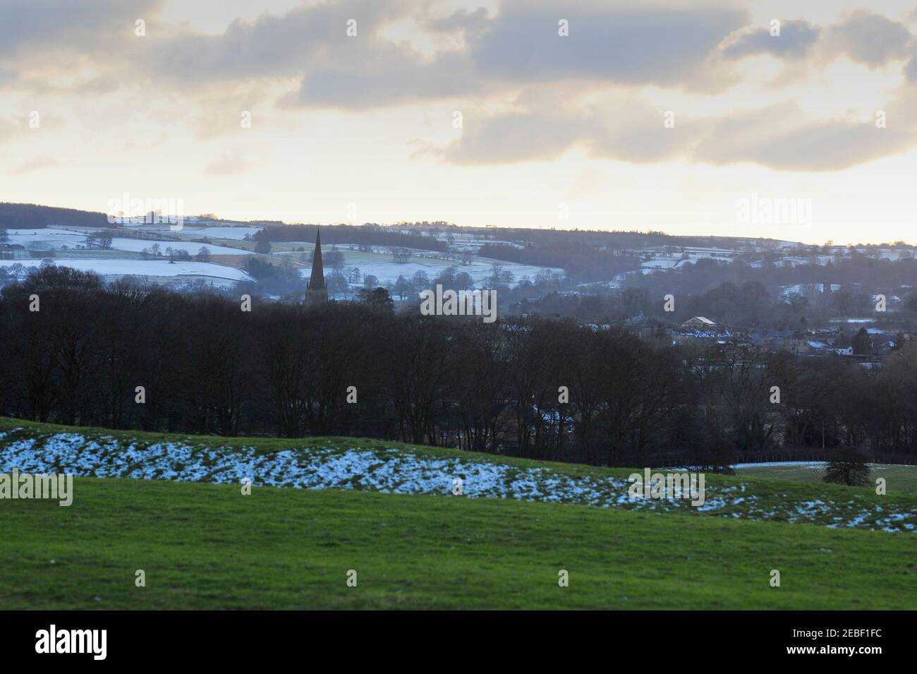 Masham North Yorkshire en hiver Banque D'Images