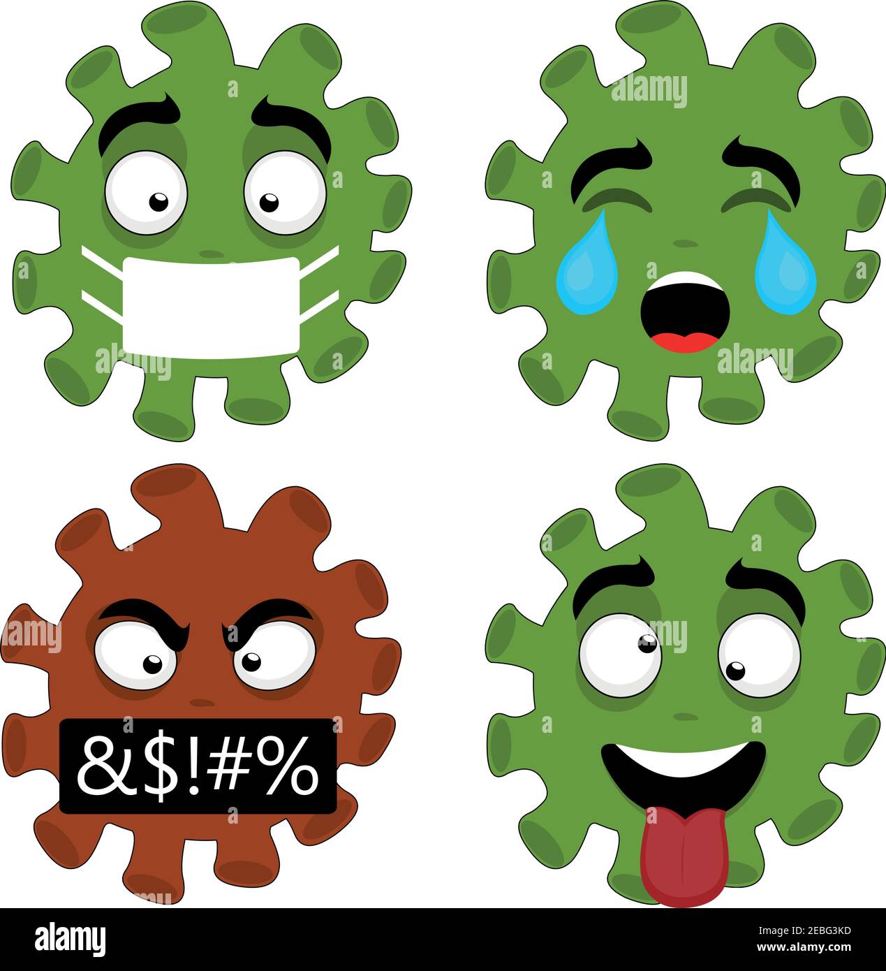 Illustration vectorielle des émoticônes du coronavirus Illustration de Vecteur