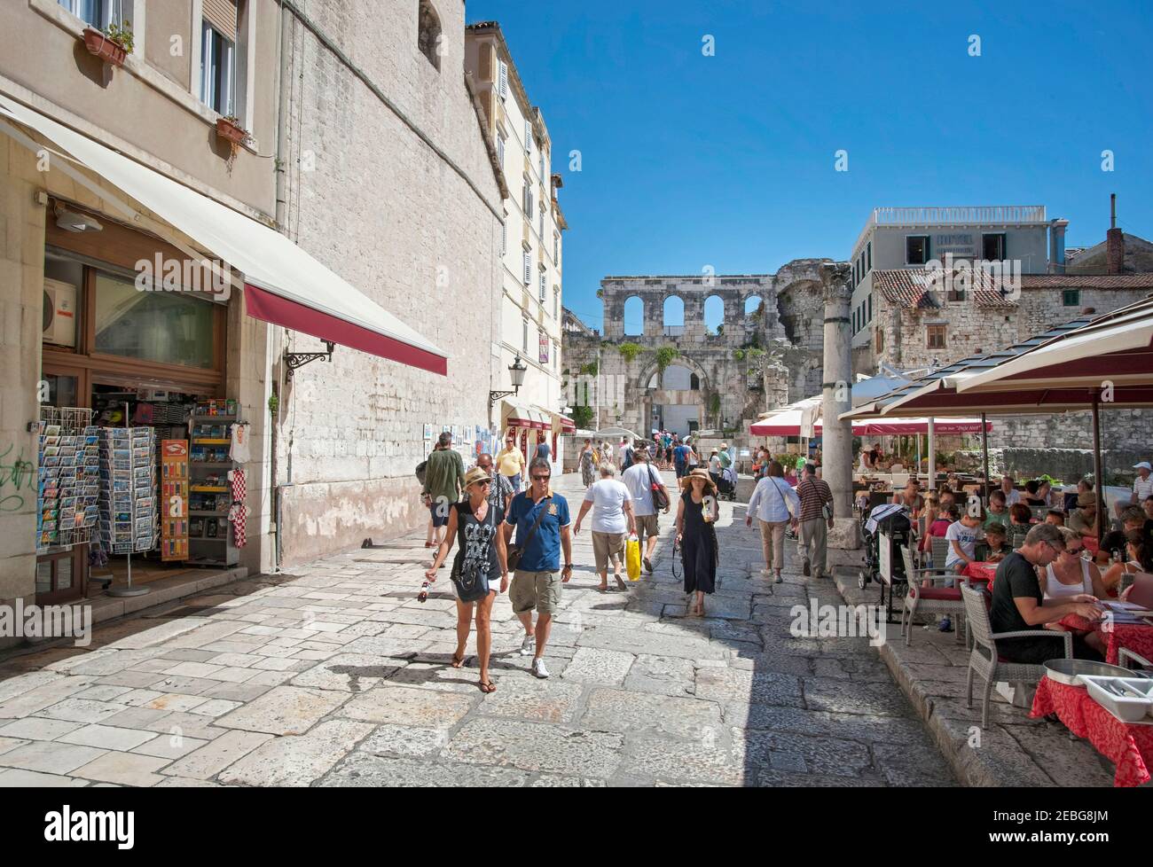 Split - Croate - Dalmatie - 30 août 2019: La vieille ville de Split, Croatie Banque D'Images