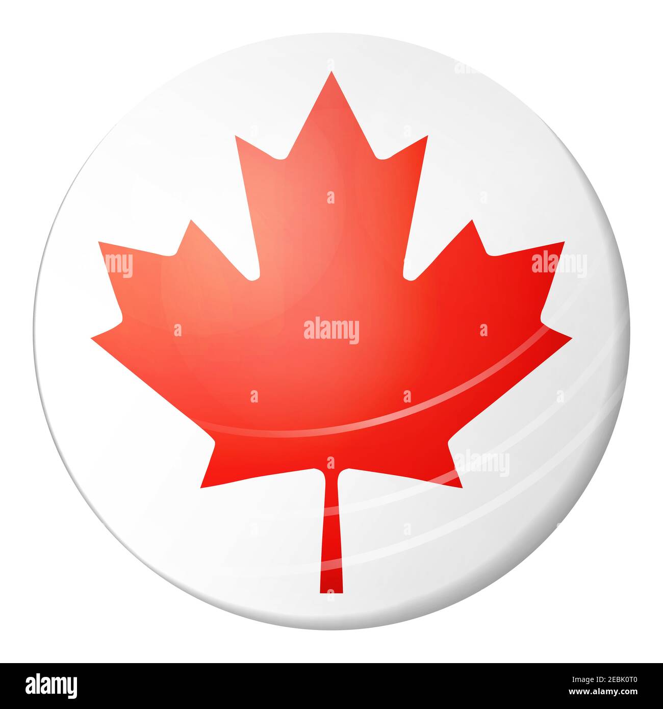 Boule lumineuse en verre avec drapeau du Canada. Sphère ronde, icône de