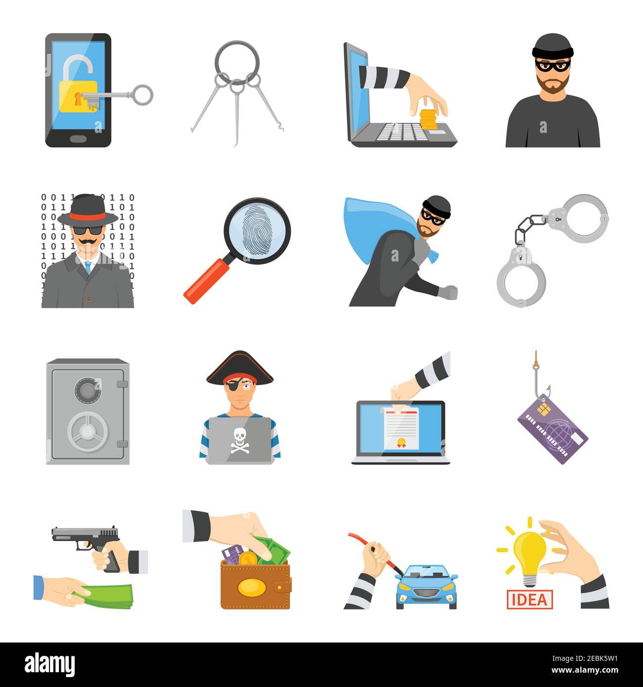 Icônes de vol ensemble d'information idée de propriété d'argent voler dans illustration vectorielle isolée de style plat Illustration de Vecteur