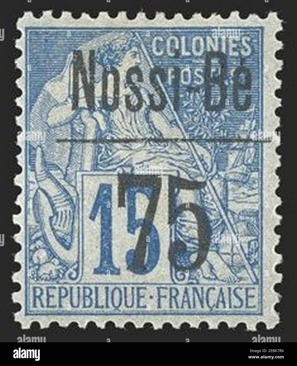 Nossi-be 75c sur 15c 1893. Banque D'Images