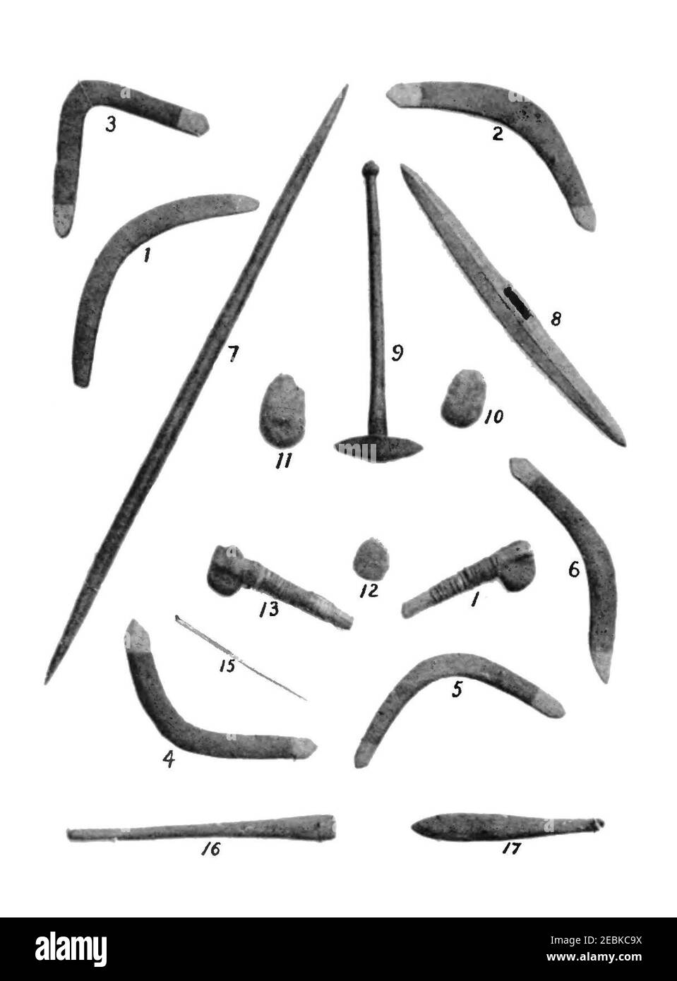 Notes sur les aborigènes de Nouvelle-Galles du Sud - Fig. 4 armes autochtones. Banque D'Images