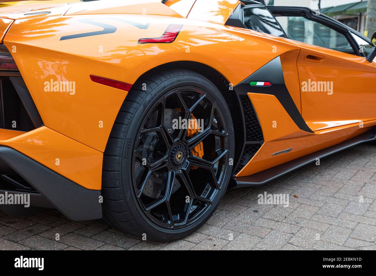 Lamborghini exposé à 'Cars on Fifth' - Naples, Floride, États-Unis Banque D'Images