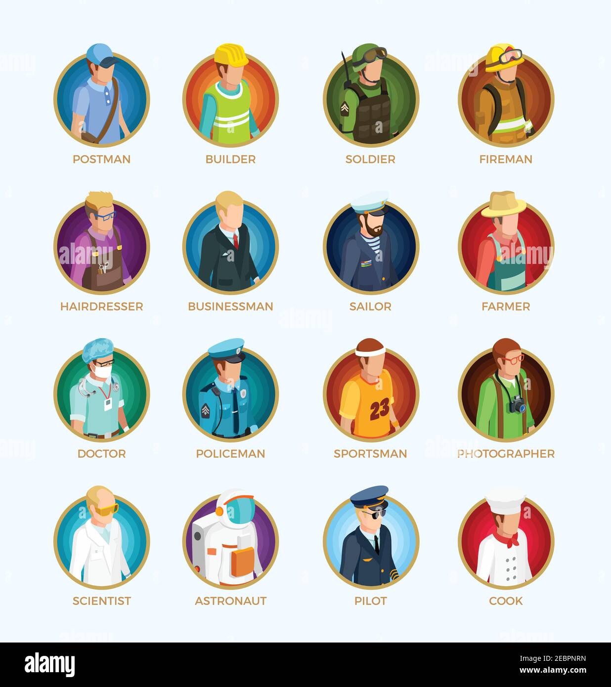 Professions and occupations Banque d'images vectorielles - Alamy
