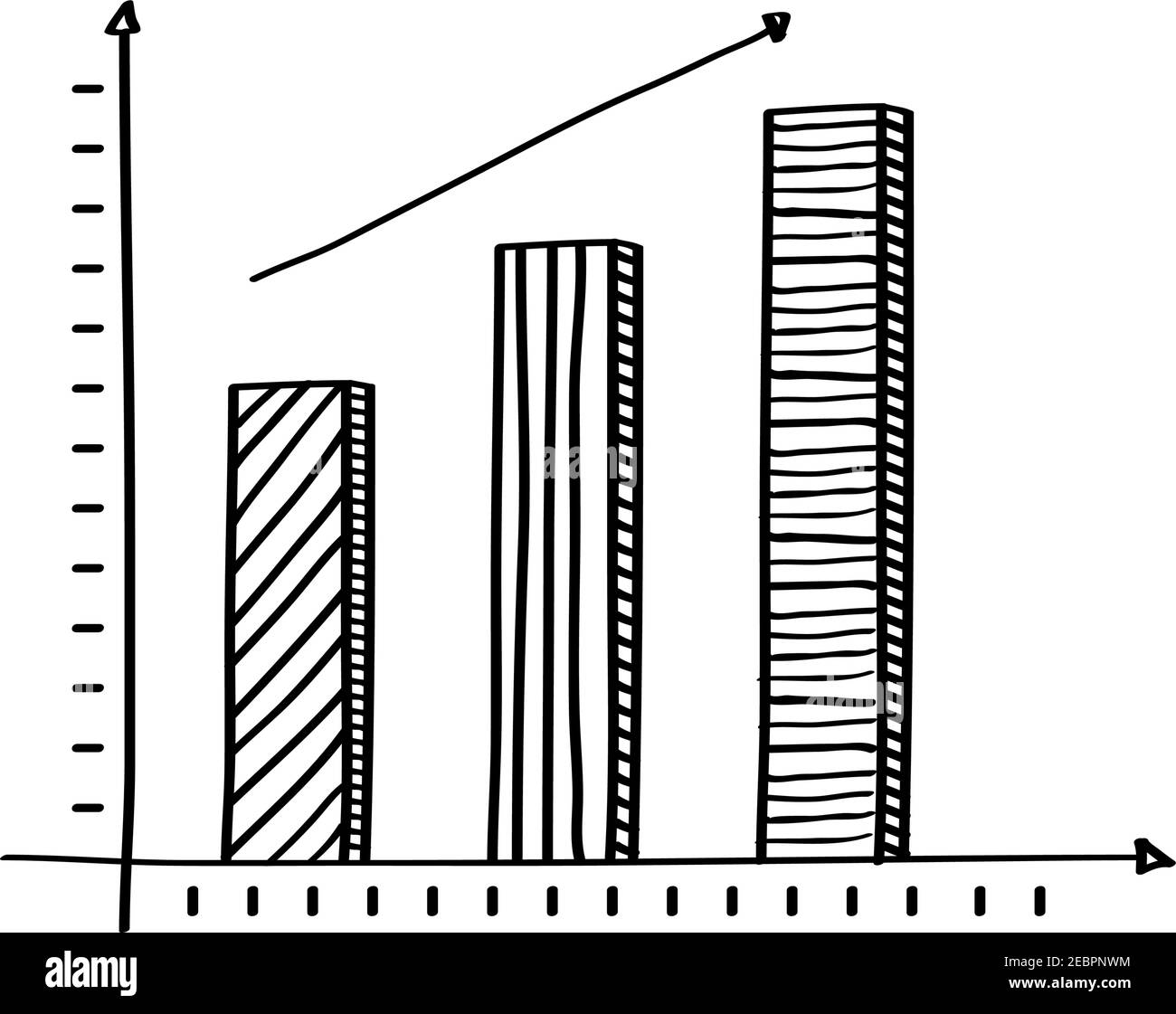 barre de statistiques infographie style icône doodle Illustration de Vecteur