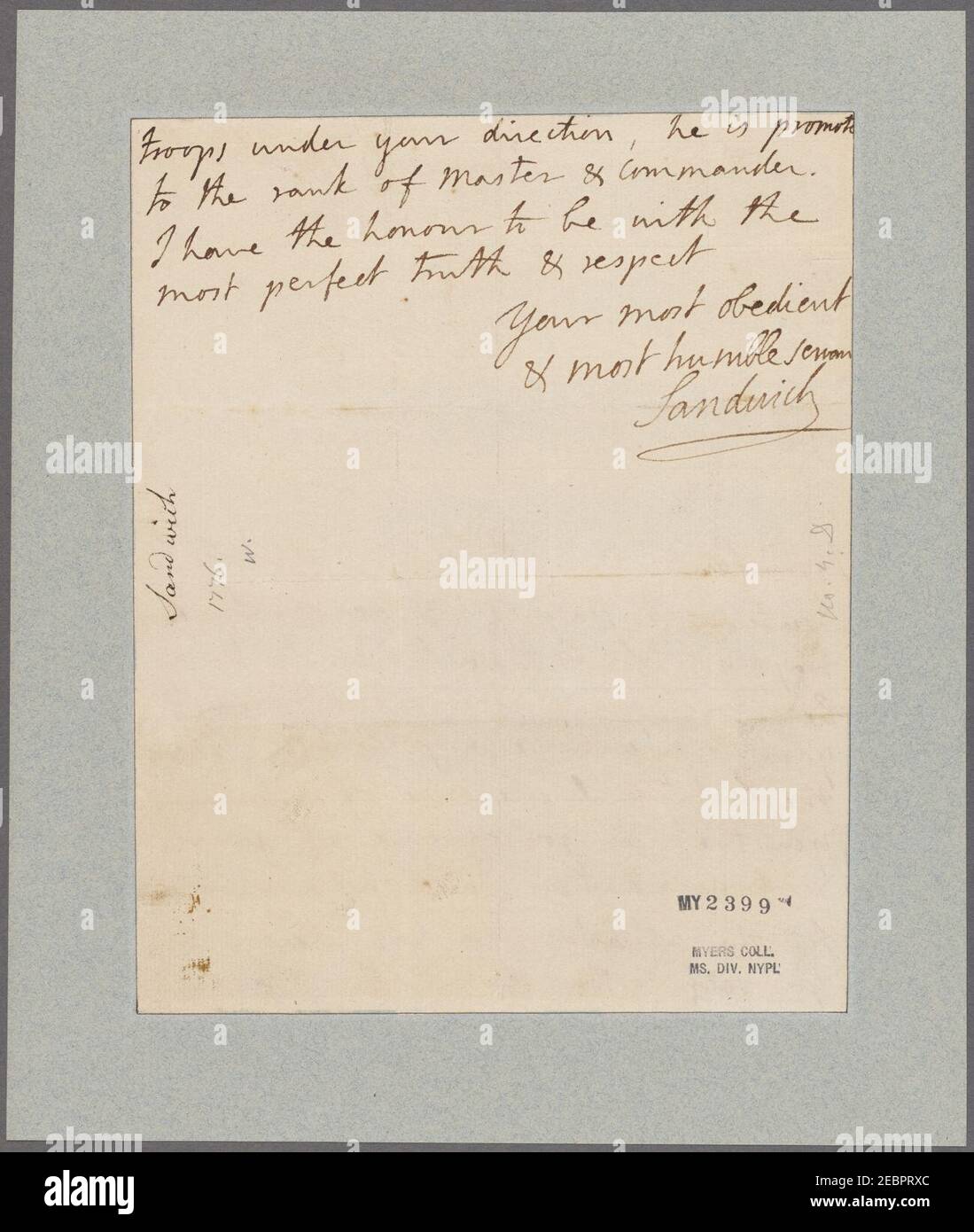 Sandwich, John Montague, comte de. Amirauté Banque D'Images