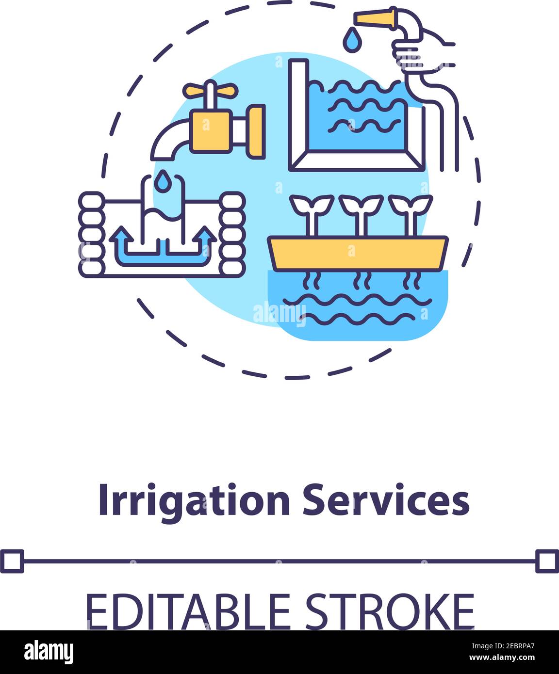 Icône de concept des services d'irrigation Illustration de Vecteur