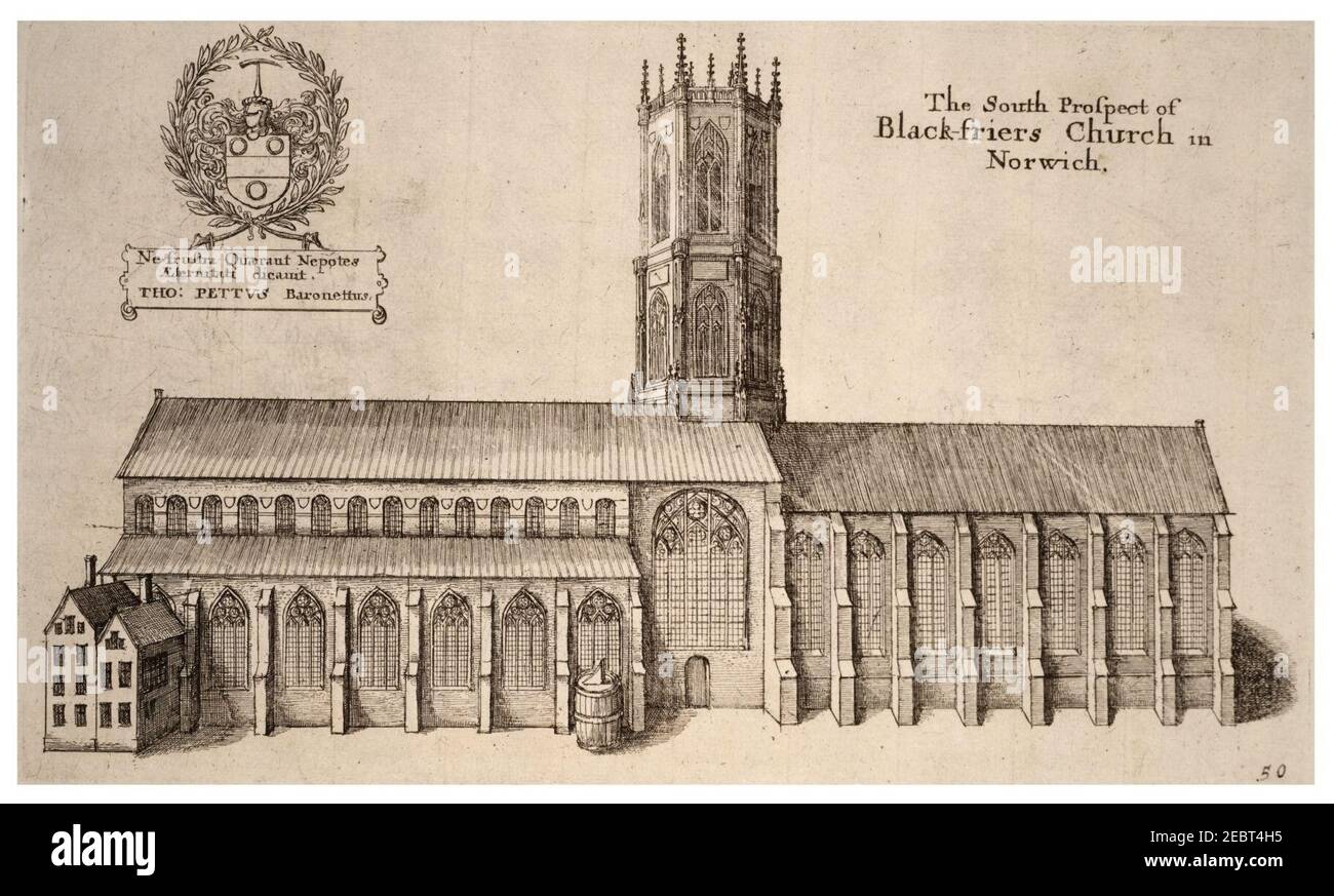 Venceslas Hollar - Norwich. Église de Blackfriars (État 2). Banque D'Images
