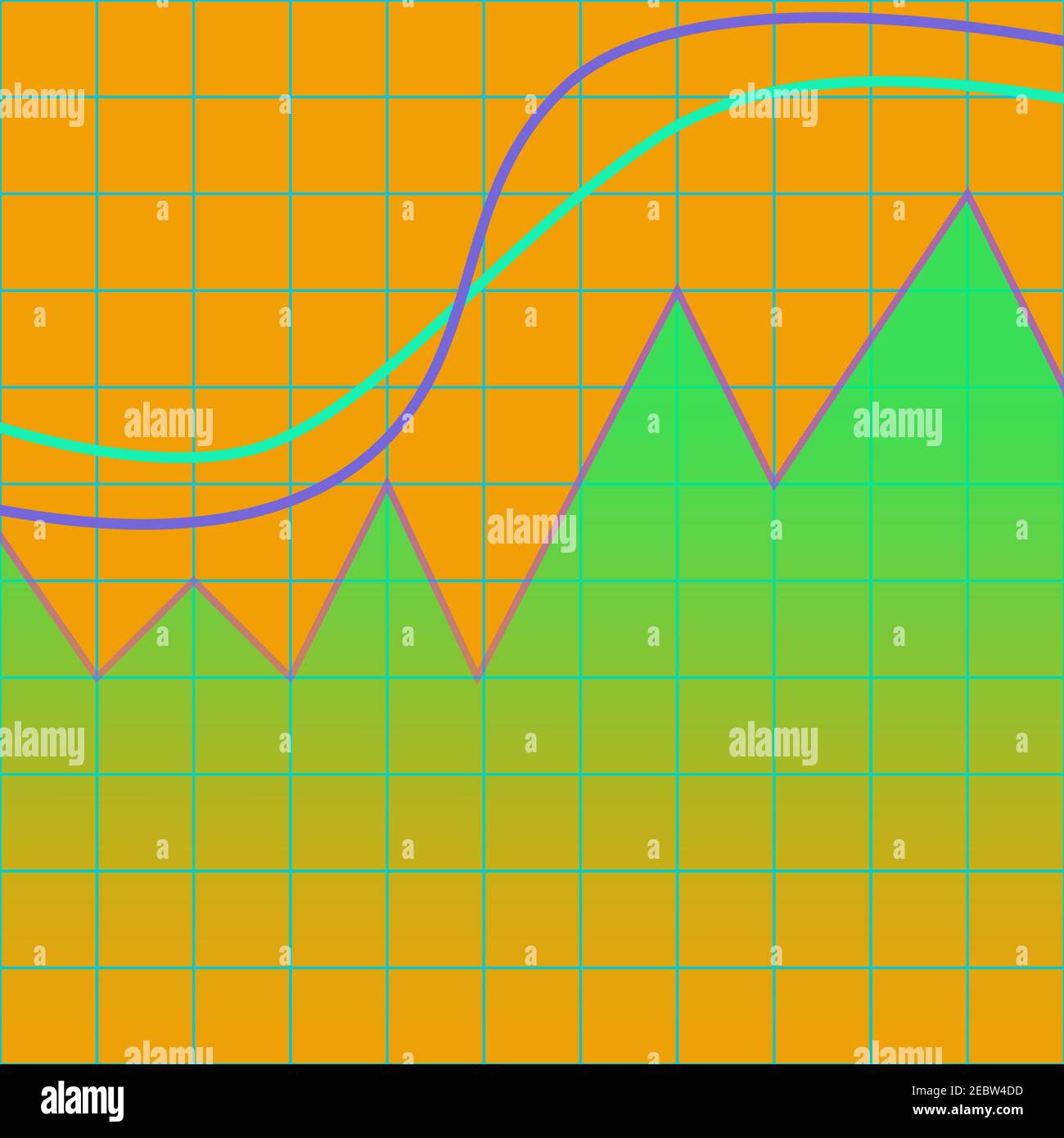 Image d'arrière-plan abstraite d'un graphique à lignes de néon. Illustration de Vecteur