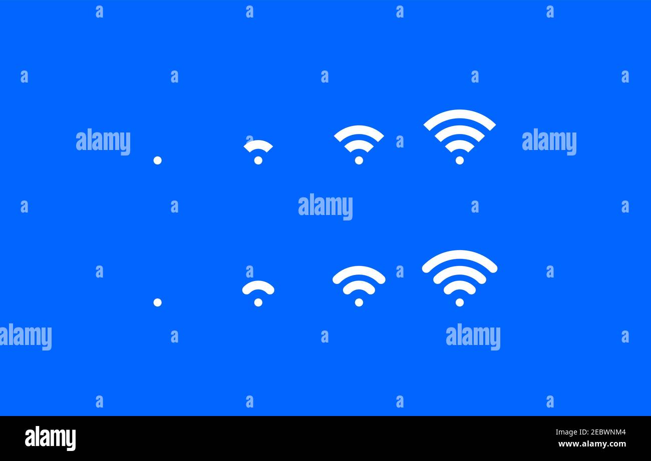 Modèle d'icône de barre d'indicateur de niveau de signal Wi-Fi adapté pour interface utilisateur mobile Illustration de Vecteur