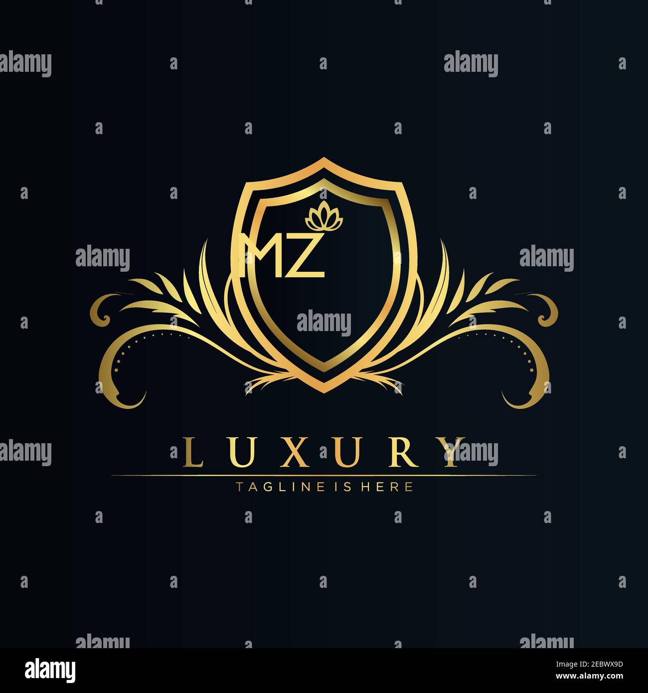 Lettre initiale avec Royal Template.Elegant avec logo de couronne vecteur, illustration Creative Lettering logo Vector. Illustration de Vecteur