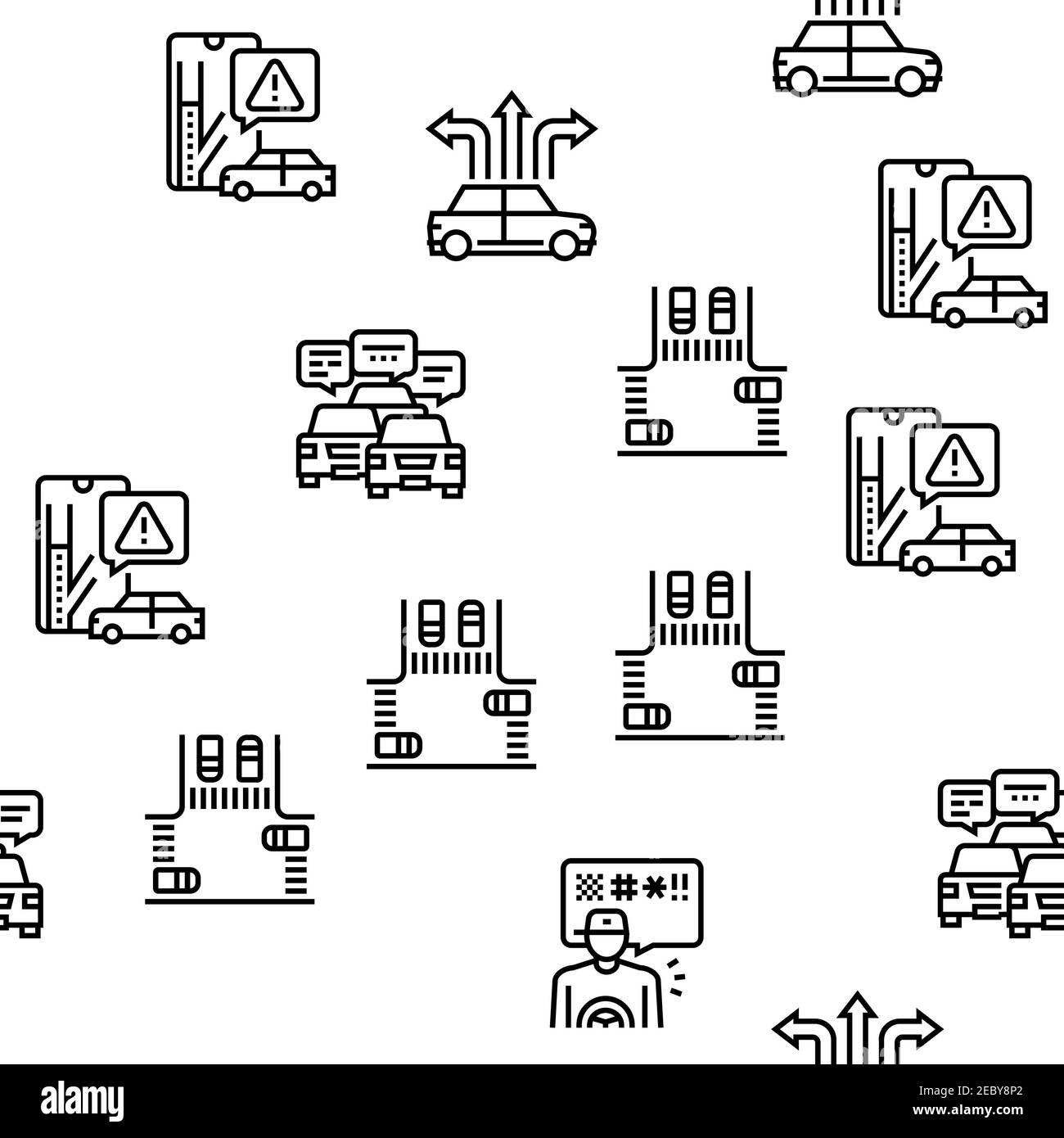 Motif transparent du vecteur de transport des bourrages de trafic Illustration de Vecteur