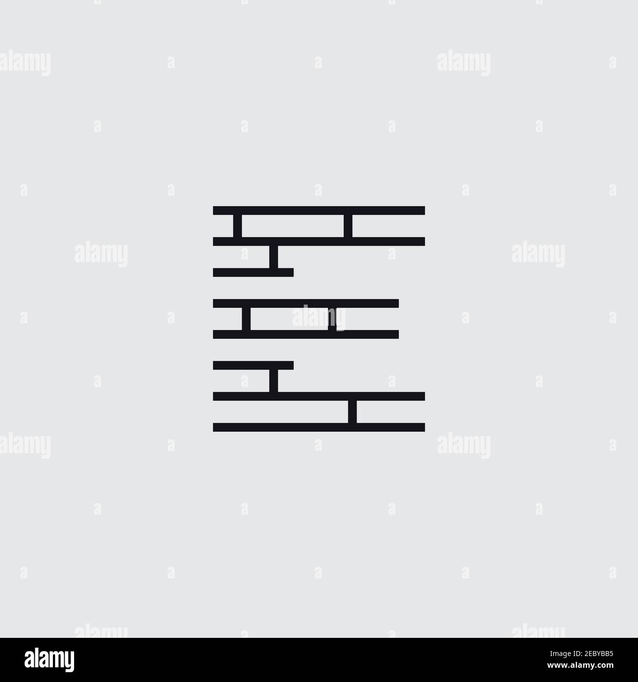 Lettre de construction E avec modèle vectoriel de conception de logo d'illustration de brique Illustration de Vecteur