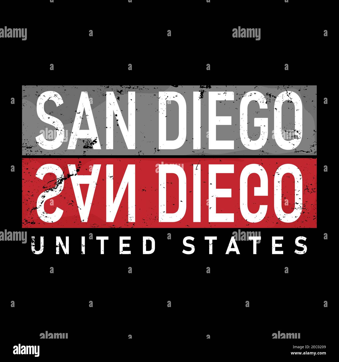 Illustration vectorielle sur le thème de San Diego, Californie. Style rétro et style vintage. Typographie, graphiques de t-shirt, affiche, bannière, prospectus, carte postale. Illustration de Vecteur