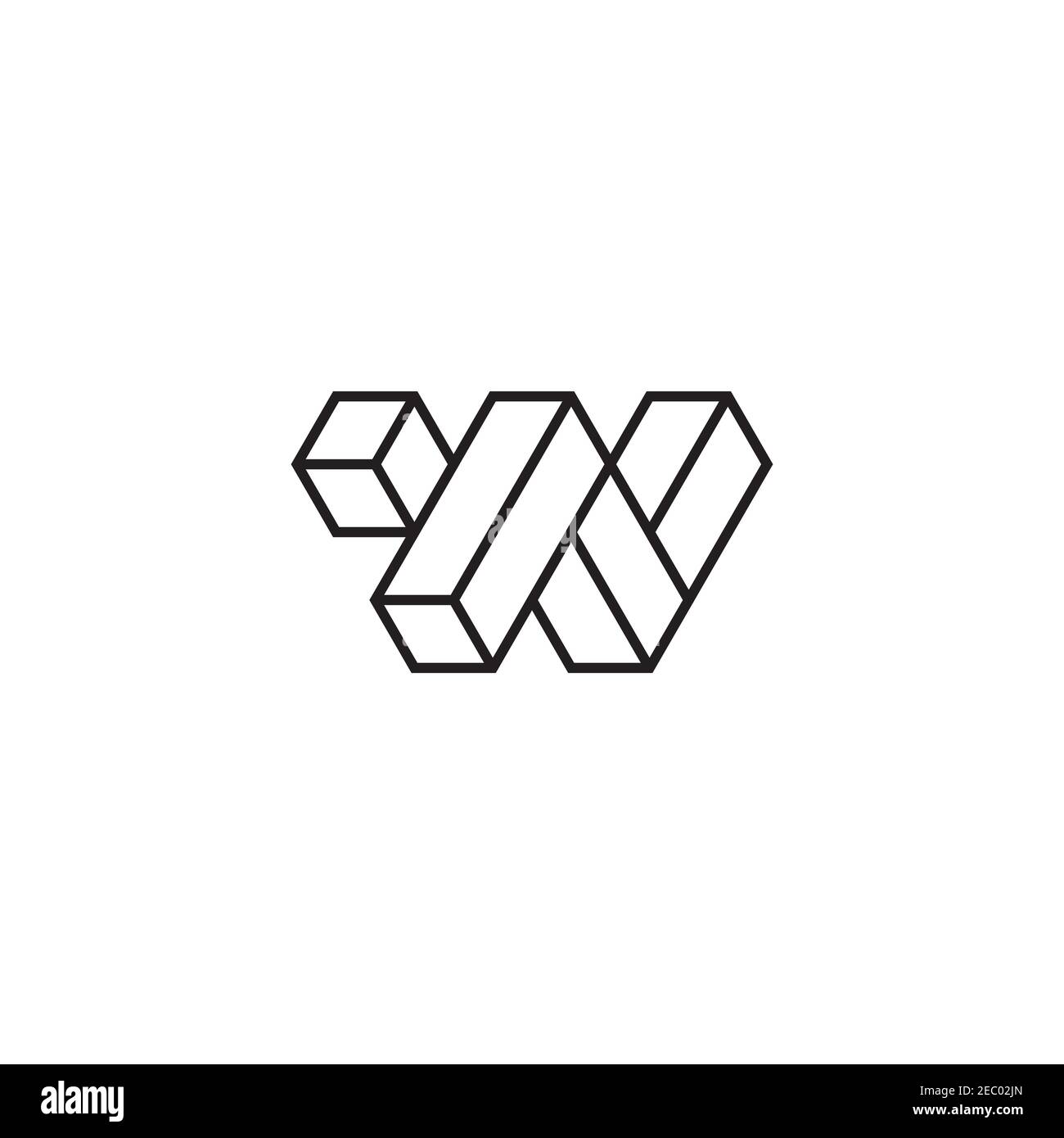 Modèle vectoriel de motif lettre W avec logo créatif Illustration de Vecteur