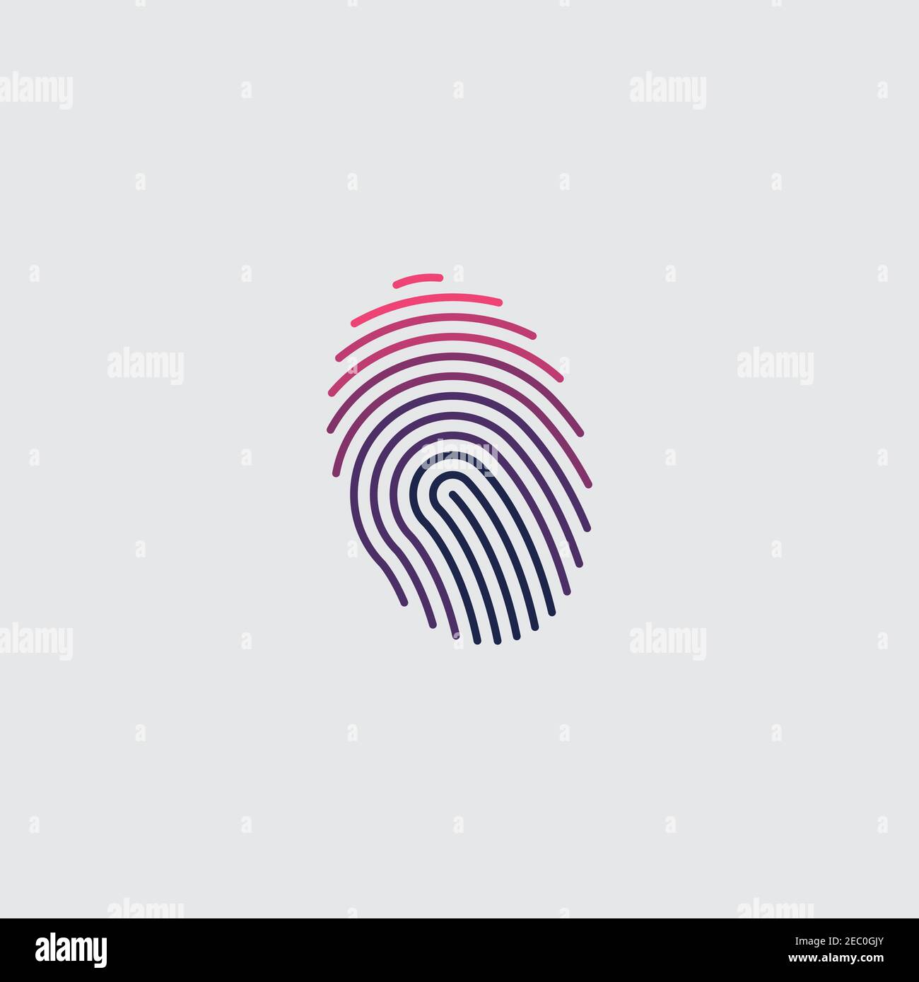 Modèle vectoriel de symbole de logo d'empreinte digitale Illustration de Vecteur