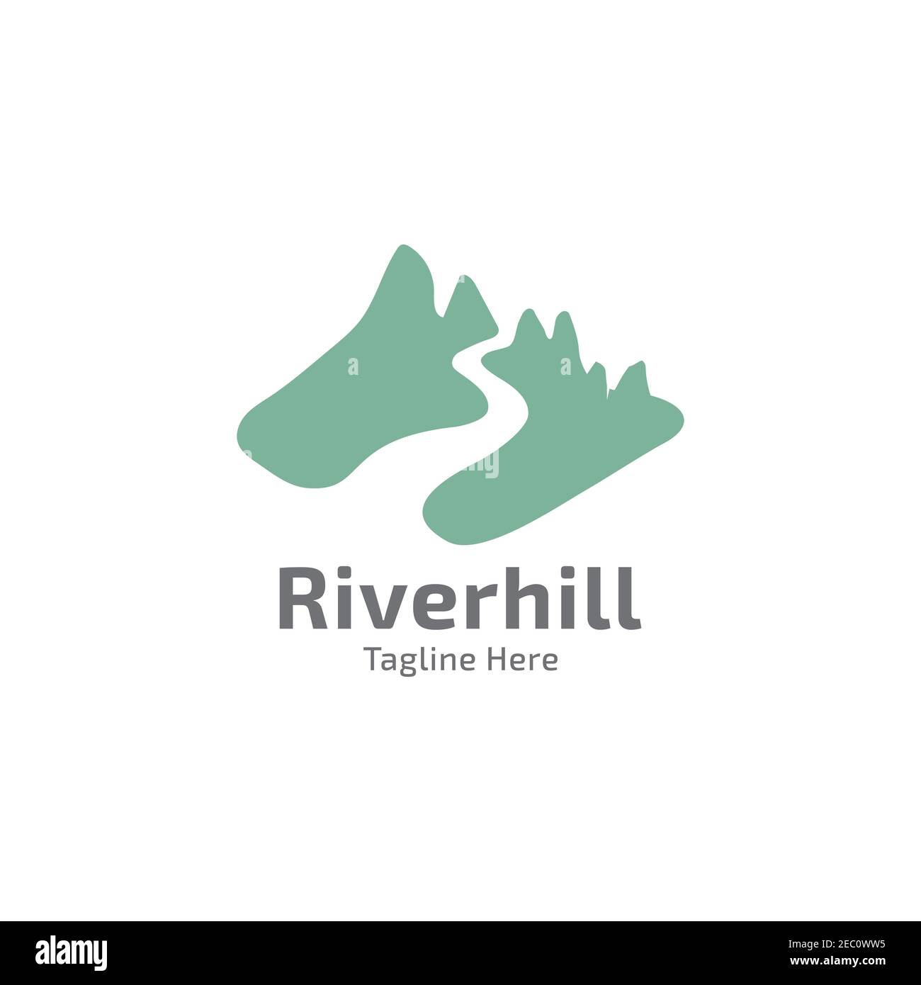 Modèle vectoriel d'illustration avec logo River Hill Illustration de Vecteur
