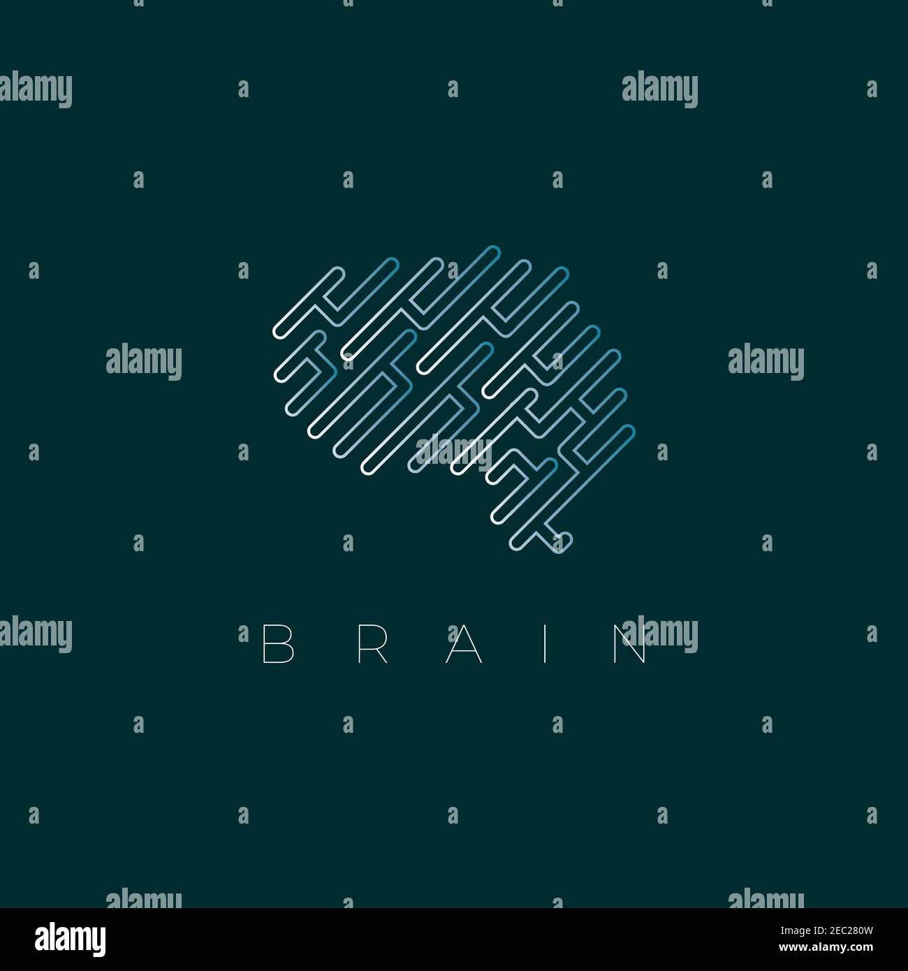 Modèle de vecteur d'inspiration de conception de logo Brain Illustration de Vecteur