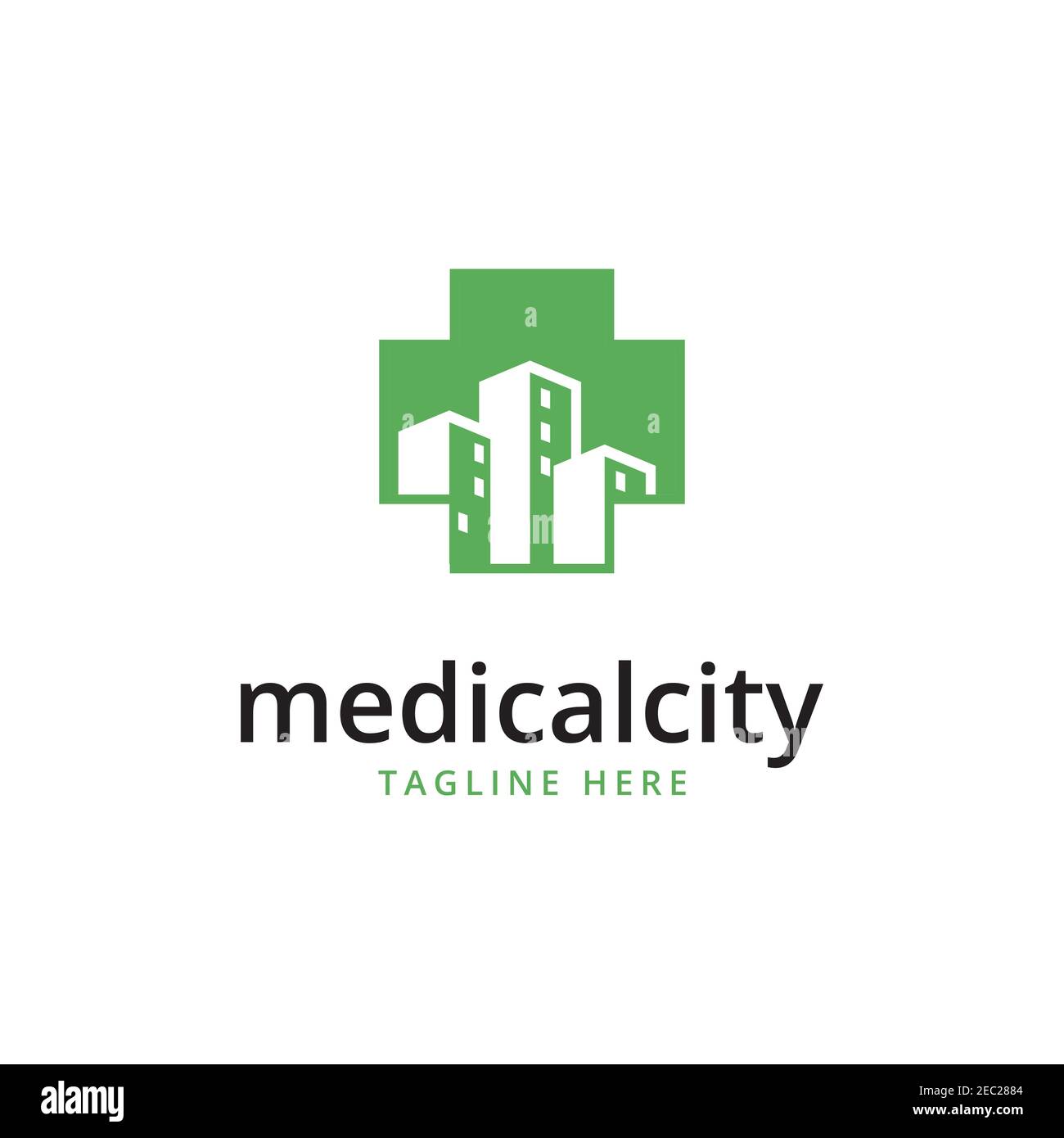 Modèle vectoriel de conception de logo de ville médicale Illustration de Vecteur