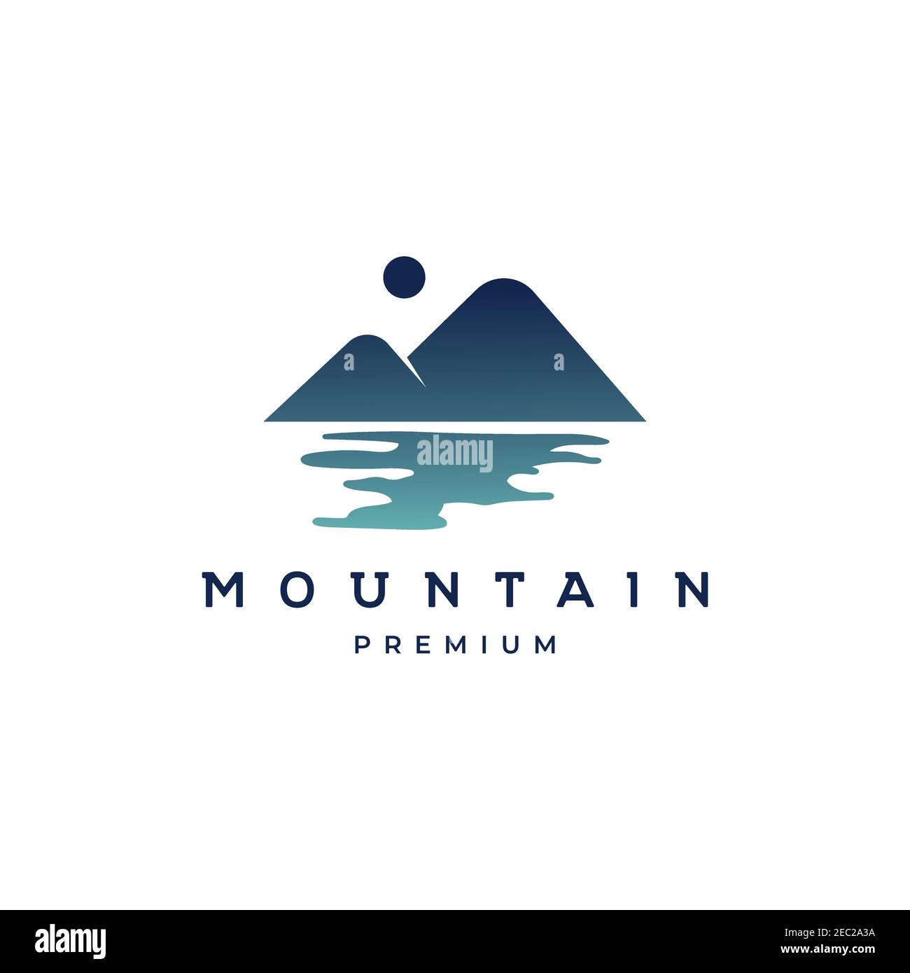 Modèle vectoriel d'illustration de la conception du logo Mountain Illustration de Vecteur