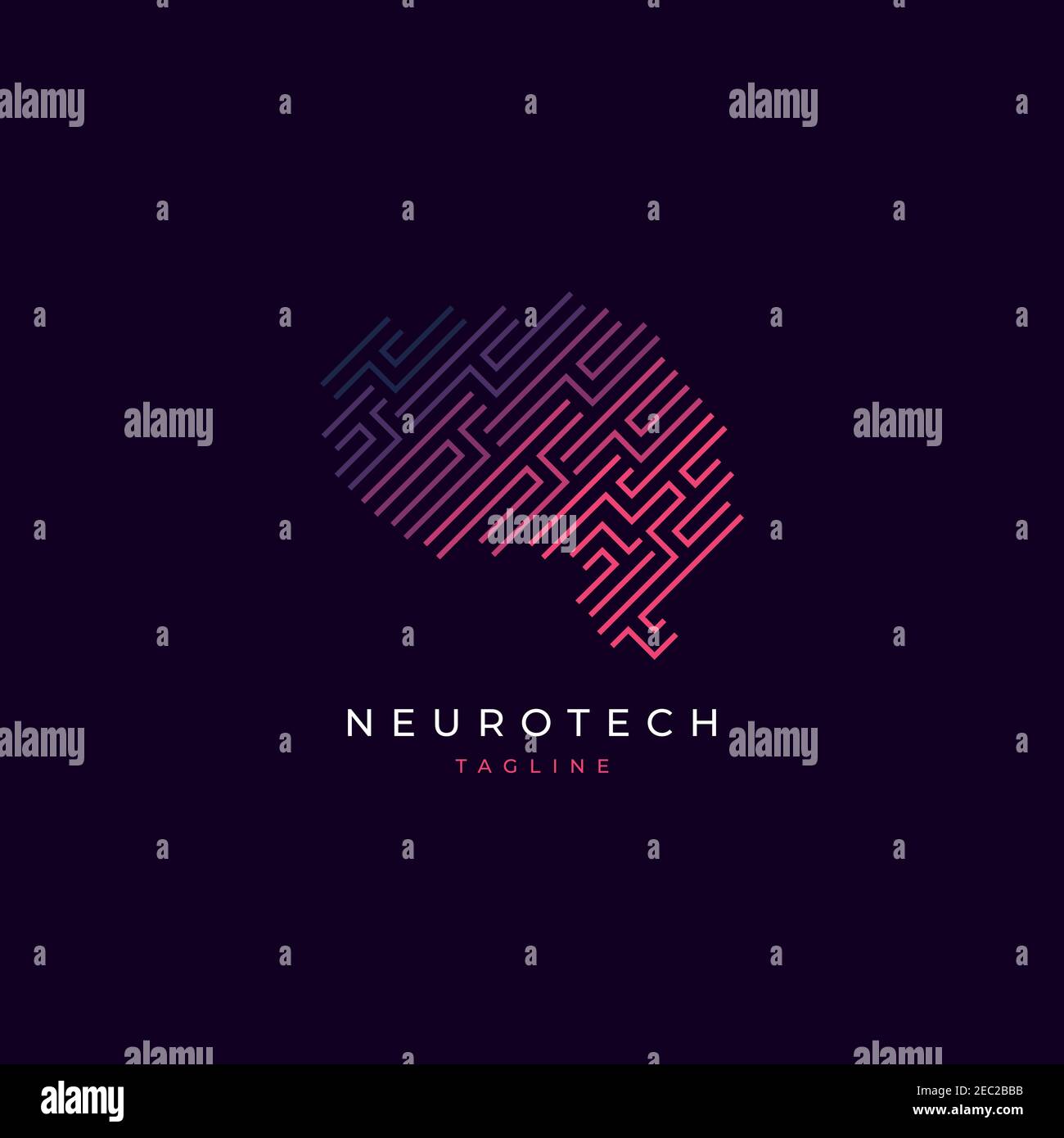 Modèle de vecteur d'inspiration de conception de logo Brain Illustration de Vecteur