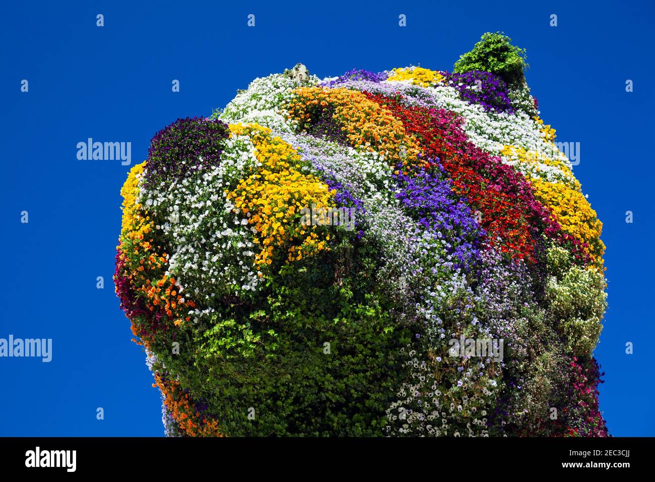 Europe, Espagne, pays Basque, Bilbao, 'Puppy' (Terrier floral des Highlands de l'Ouest) qui garde l'entrée du musée Guggenheim de Bilbao Banque D'Images