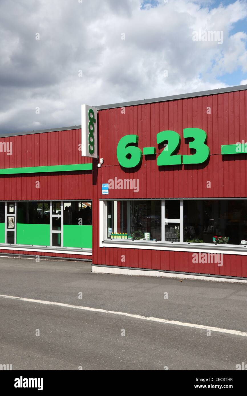 GRÄNNA, SUÈDE- 4 AOÛT 2018: Une épicerie Coop. Banque D'Images