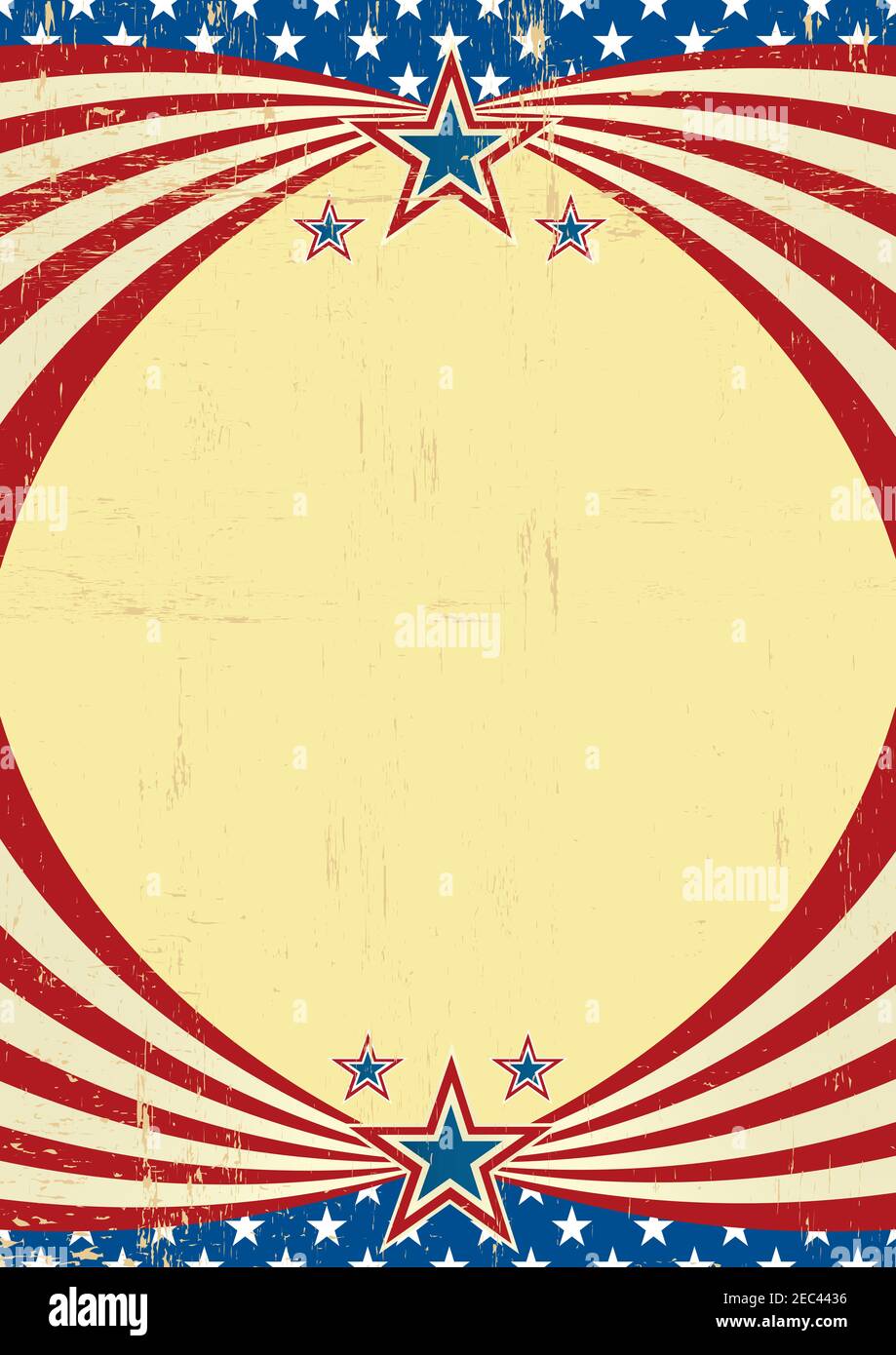 Une affiche américaine grunge avec un cadre pour votre message Banque D'Images