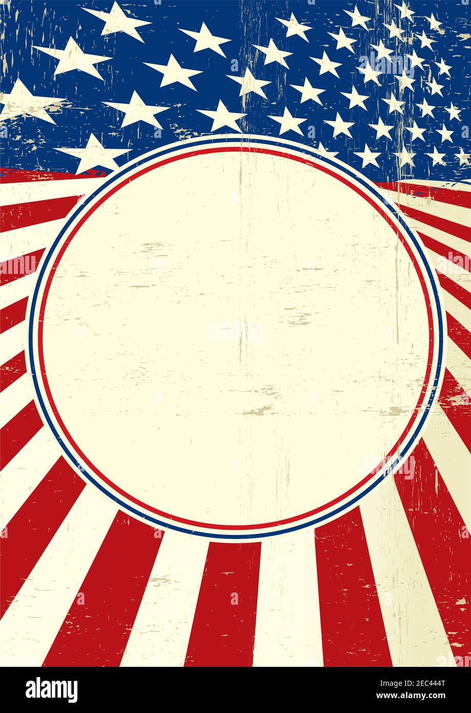 Une affiche américaine grunge avec un cadre pour votre message Banque D'Images