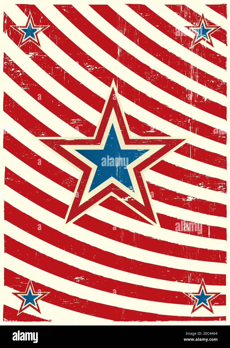 Un arrière-plan américain avec une étoile et une texture grunge pour votre Banque D'Images