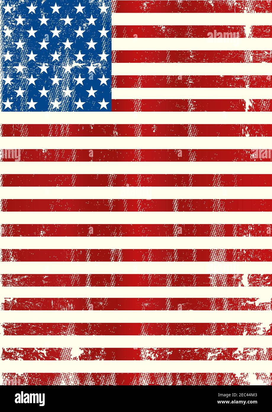 Un drapeau américain grunge Banque D'Images