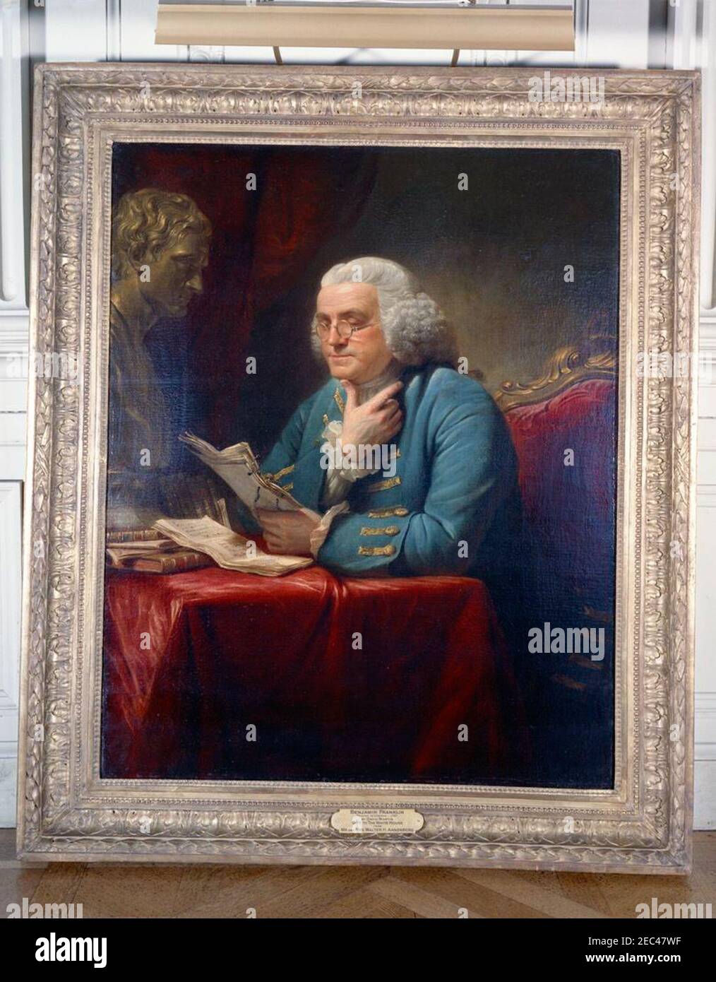 Tableaux de la Maison Blanche : Benjamin Franklin par David Martin (1767). Portrait de Benjamin Franklin, peint par David Martin en 1767. Banque D'Images